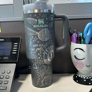 Charcoal Harry Potter laser engraved Stanley 40 oz adventure quencher tumbler